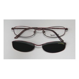 SmartClip 431 For Ladies/Women Cat Eye Full-Rim Shape Sunglass Lens Clip-Ons Spring Hinges Eyeglasses/Eyeglass Frame (53-15-135, Cranberry)