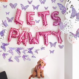 60 Pcs 3D Sequined Purple Butterfly Wall Decor Stickers, Butterfly Decorations 5 Styles 3 Sizes, Holographic Butterflies Decor Butterfly Backdrop for Kids Dorm Room Wedding Decor(Sequined Purple)