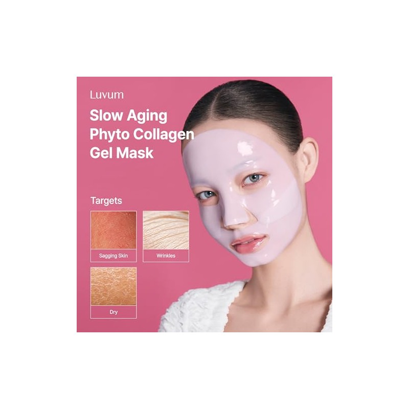 Luvum Mascarilla de Gel con Colágeno Vegetal, Antiedad, Hidrogel Nocturno,