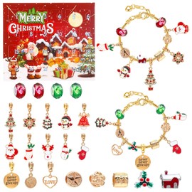 2024 Christmas Advent Calendar Bracelet 24 Days Christmas Countdown Calendar Bracelets Set DIY Jewelry Making Kit Christmas New Year Birthday Gift