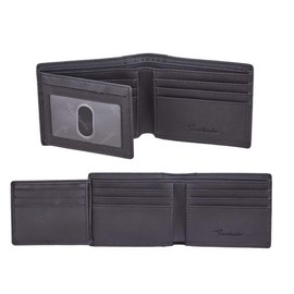 Travelambo Carteras De Cuero Genuino Con Bloqueo Rfid Cartera Para Hombre Bifold Left Id(Negro)