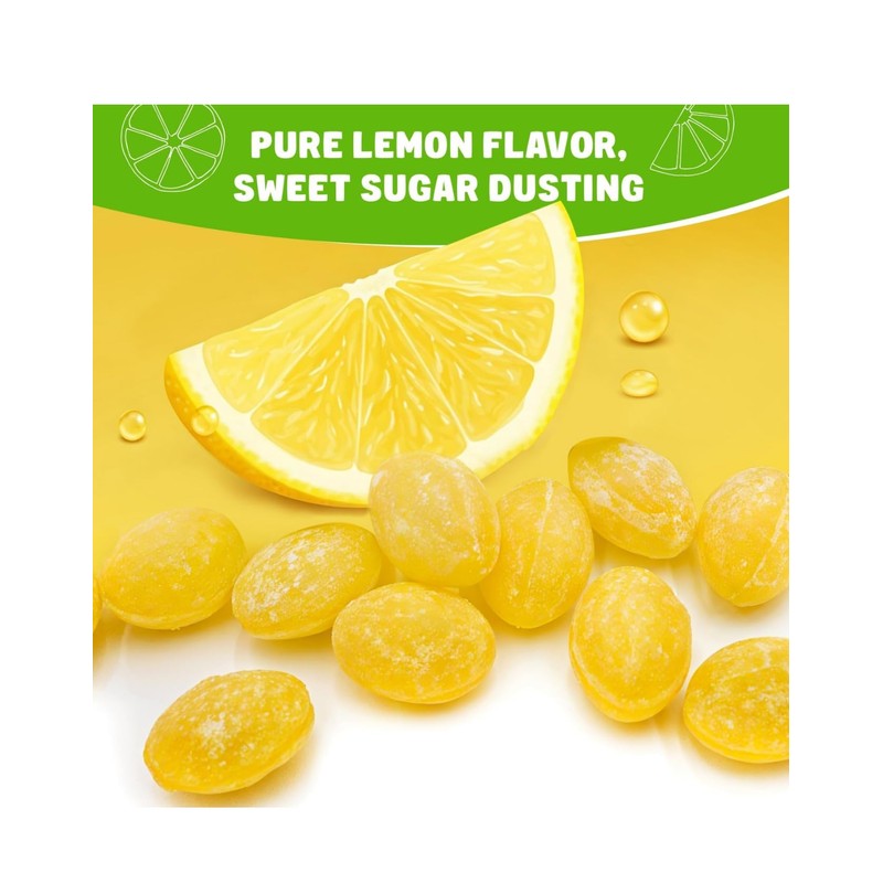 Lemon Drops Hard Candy, Natural Lemon Flavor, Fat Free, (6
