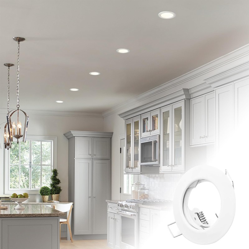 KingYH 8 Pack Recessed Light Frames Set GU10 MR16 Round
