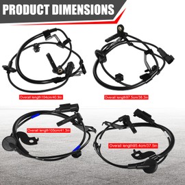 4 Pcs ABS Wheel Speed Sensor Fit for 2009-2015 for Mitsubishi Lancer 2007-2015 for Mitsubishi Outlander 4670A575 4670A576 4670A583 Rear Left Rear Right Front Left Front Right ABS Sensors