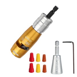 Wire Stripper Twister Tool for Drill Bit, 10 AWG Powered Wire Stripping, US Gauge Cables 2024 Electrical Tools Set, 6 Wire Connectors Nut Twister Kit for Electricians Home DIY Men Women