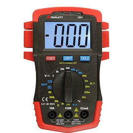 Triplett Compact CAT III 1999 Count Digital Multimeter - AC/DC Voltage, AC/DC Current, Resistance, Temperature, Continuity, and Diode Check (1301)