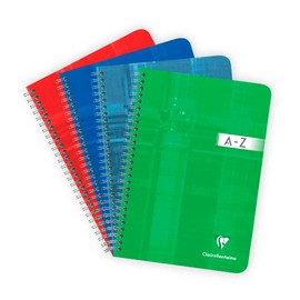 Clairefontaine 8549C Vocabulary Book / Address Book with Spiral Bound DIN A5 14.8 x 21 cm 90 Sheets Squared 90 g Assorted Colours Pack of 1