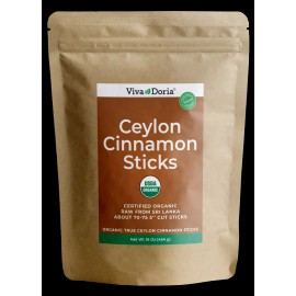 Viva Doria Certified Organic Alba Grade True Ceylon Cinnamon Sticks Sri-Lankan - 16 oz