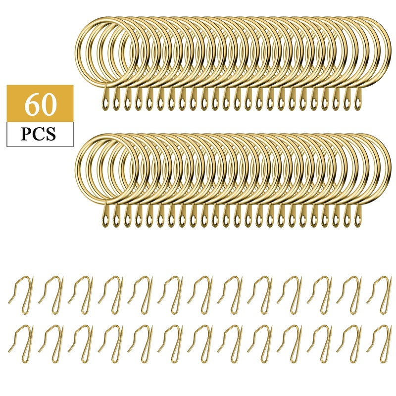 Hotop 30 Pieces Metal Drapery Curtain Rings and 30 Pieces