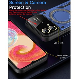 QWYJ YD Funda for Moto G84 Case Uso Rudo Protector Lente Cámara Soporte Giratorio Magnético Carcasa,para Moto G84 Funda(Negro)