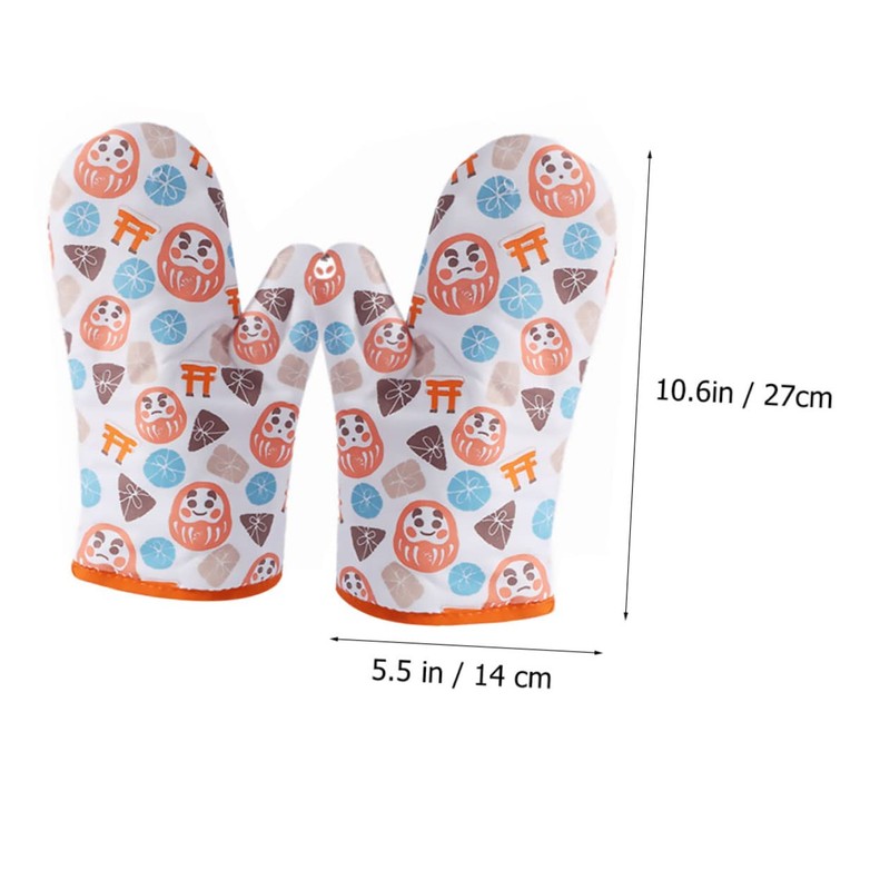 Ipetboom 1 Pair Heat Resistant Mitts Non Slip Oven Gloves