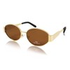 JiSoo Gold Polarised Sunglasses Womens - Retro Oval Sunglasses Vintage