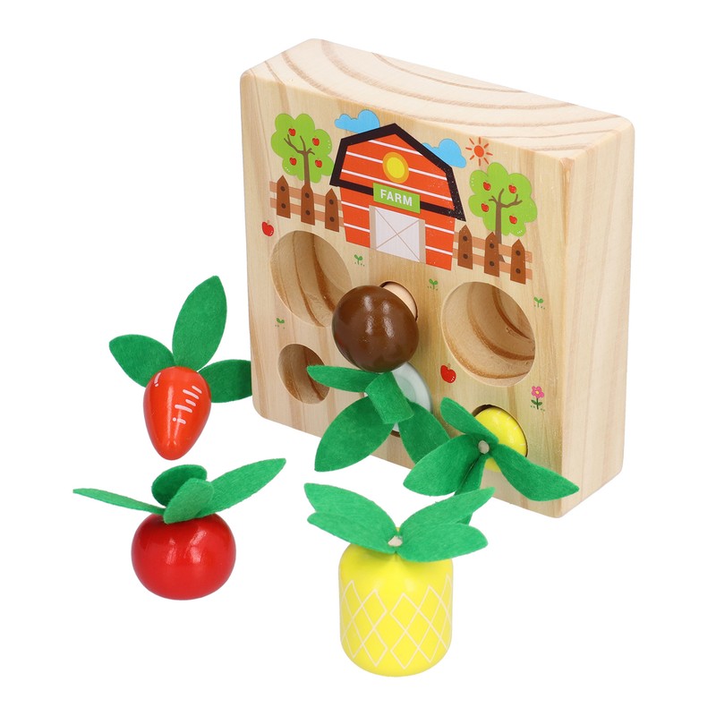 Baby Carrot Harvest Game Wooden Carrots Shape Sorting Matching Puzzle
