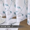 Tollpiz Leaves Short Sheer Curtain Teal Blue Leaf Embroidery Living