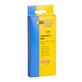 Tacwise 0361 Type 180 / 25 mm Galvanised 18G Brad Nails, Pack of 1,000