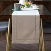 Exquisite Linen Fabric Exquisite Laser Cut Pattern Table Runner Beige