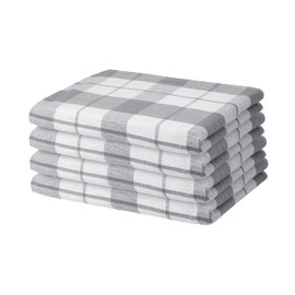 Hometex Premium Textiles Set of 4 Tea Towels | Oeko-Tex® Standard 100 - Made of 100% Cotton | Extra Absorbent and Quick Drying | 50 x 70 cm Grey