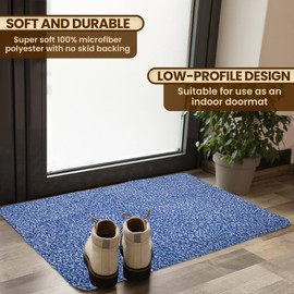 RugMast Premium Microfiber Indoor Door Mat – 24"x36" Washable Entry Mat, Non-Slip, Waterproof Backing, Super Absorbent, Low Profile Entryway Doormat for Indoor Entrance