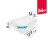 Steuber Cloc 620ml Rectangular Glass Food Storage Container 400°C