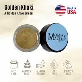 Mommy Makeup Any Wear Creme Eyeshadow - Waterproof, Smudge-proof, Highly Pigmented - Cream Eye Shadow for Eyes, Cheeks & Lips - Oil-free, Paraben-Free, Cruelty Free (Golden Khaki)