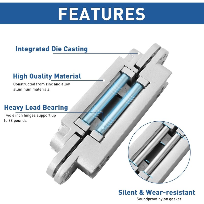 TamBee Outswing Hidden Door Hinges for Secret Door Secret Door