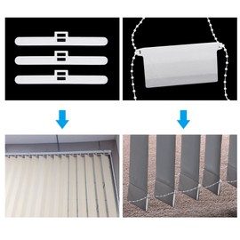 SelfTek Vertical Blind Accessories 12Pcs 89mm Vertical Blind Top Hangers,12Pcs Bottom Weights Slats,10M Bottom Chain and 10Pcs Chain Connector