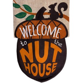 Welcome To The Nuthouse Humor Burlap House Flag 28" x 40" Briarwood Lane