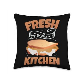 White Bread Fluffernutter Sandwich - Fresh Outta Kitchen Throw Pillow