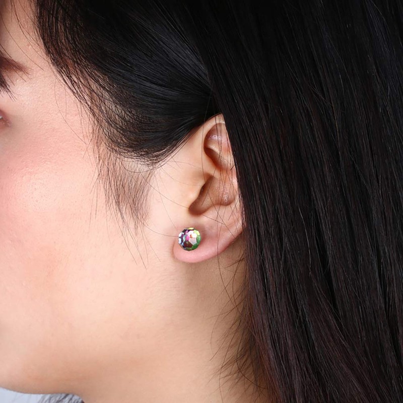 Mecresh 925 Sterling Silver Earrings, American Chain, Stud Earrings, Simple,