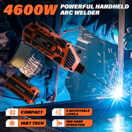 MAXLANDER Portable Electric Welding Machine 110V, Handheld ARC Welder Gun with IGBT Inverter 5 Variable Current Adjustment, 20PCS Rods, Fits for 3/64"-1/8" Wire Rods