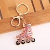 Cute Bling Crystal Skates Keychain with 1 Pcs Sugar Cube