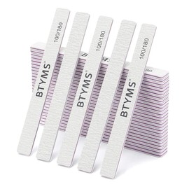 BTYMS 30 unidades de limas de uñas de grano 100/180 y pulidoras profesionales de doble cara, herramienta de manicura para uñas acrílicas