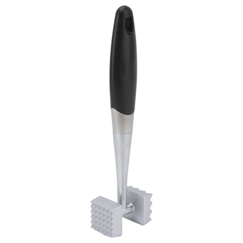 Meat Tenderizer Dual Sided Zinc Alloy Ergonomic Rubber Handle Balanced