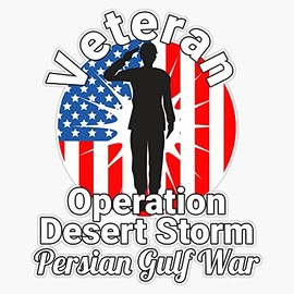 HOF Trading Veteran Operation Desert Storm Persian Gulf War Vinyl Sticker Waterproof Decal Laptop Wall Window Bumper Sticker 5"