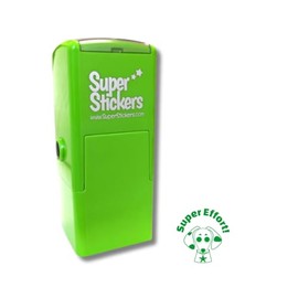 Superstickers Teacher Stamp - Super Effort Dog Design - Green Ink - Self Inking Education Stamper for Marking - 23 x 23mm