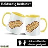 Huuraa Keramiktasse Erdnuss Comic Geschenk 330ml Gelb Erdnuss Überraschung