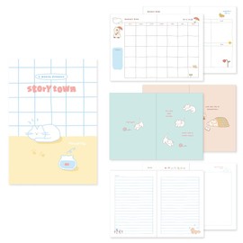 Monolike B6 Storytown Afternoon 6-Month Planner, Fishbowl & Cat, Monthly Plan, Weekly Plan, Scheduler