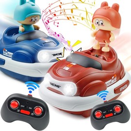 2 Pack RC Bumper Car - Remote Control Car Toy for Kids & Adults Competition Interaction Jumping Bumper Car with Lights