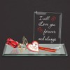 Glass Baron Handcrafted Red Rose I Love You Figurine Accented
