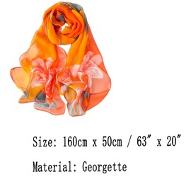 FAIRYGATE Musselin Schal Damen Mädchen Kunstseide Schal Quadratischer Halstuch Sanftmütig Haarschal Elegant Damenschal Süß Blumenmuster B7223