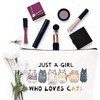 Cute Cat Gifts for Women - Canvas Cat Makeup Bags,