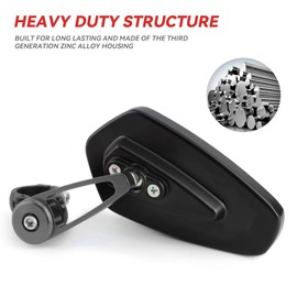 Vatkan 7/8" 22mm Motorcycle Mirrors Bar End Rear View Mirrors Compatible with Most Honda Grom, Kawasaki, Suzuki, Ducati, Yamaha,and More (Black)