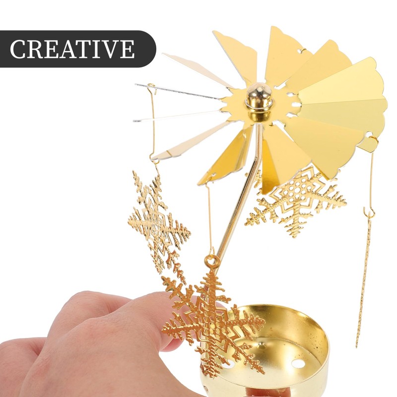 Zerodeko Snowflake Christmas Candle Spinner Carousel Candle Rotary Candle Holder