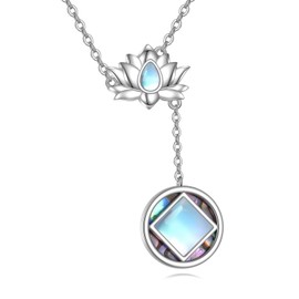 JERWLI Sobriety Gifts for Women 925 Sterling Sliver Lotus Necklace Sobriety Jewelry for Women