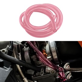 HQRNYP Colorful Fuel Line Hose Tube, Motorcycle Fuel Line, 0.2" ID x 0.31"OD 3.2 Ft Flexible Rubber Petrol Gas Oil Tube Pipe, Soft Vacuum Tubing Hose Replacement for Most Motorcycle Bike ATV (Pink)
