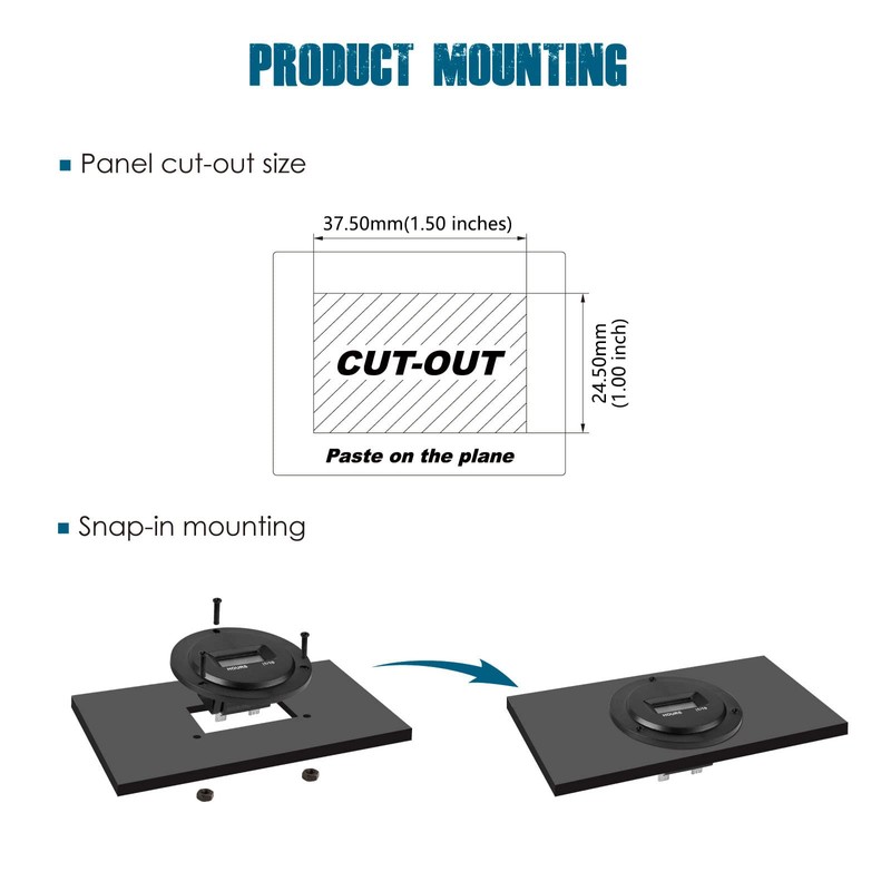 Runleader Digital LCD Operating Hour Counter, AC/DC 5V to 277V,