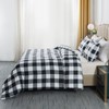 Caressma Buffalo Plaid Comforter Set Queen, Black White Buffalo Plaid