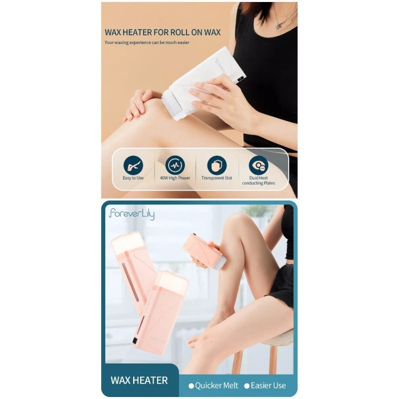 ForeverLily Máquina Fundidora De Cera Roll On Para Depilar Depilación