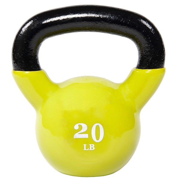 BalanceFrom Everyday Essentials All-Purpose Color Vinyl Coated Kettlebell, 20 Pounds
