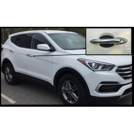 Cupeez Carbon Fiber Door Handle Scratch Protector Guard Trim Fits Hyundai Santa Fe 4 pc